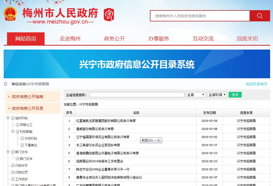 兴宁市招商局2017年政府信息公开工作年度报告