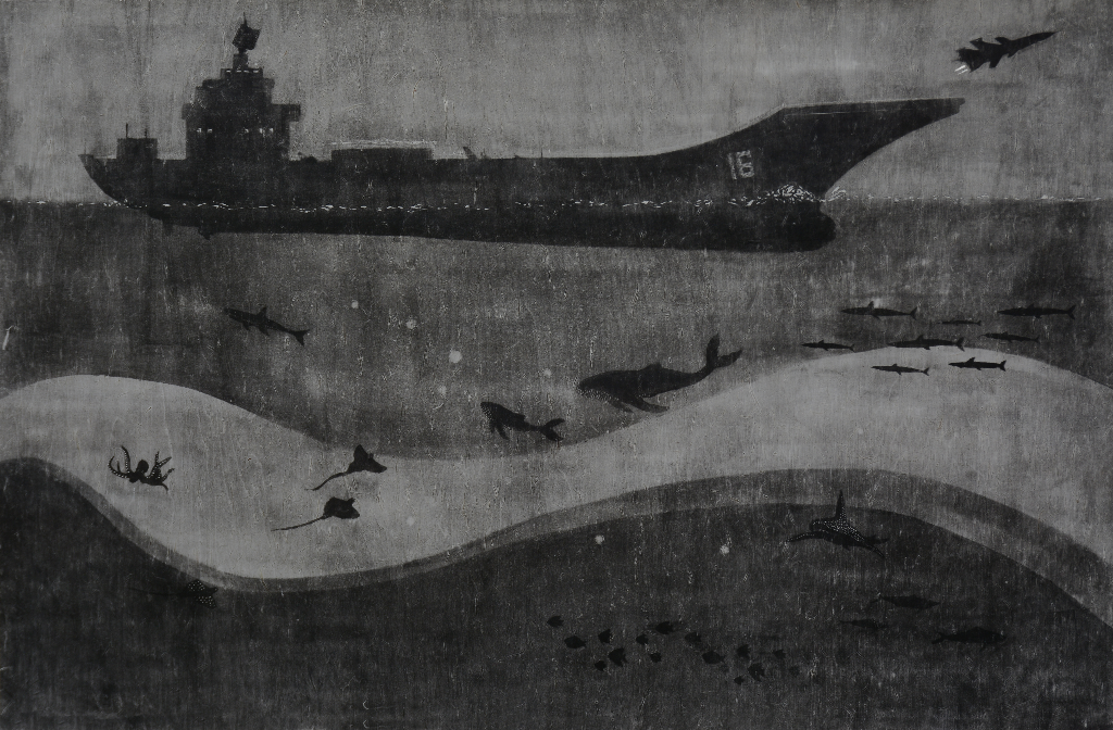 《鲲鹏击浪从兹始》 谢景文 80cm&times;120cm.jpg