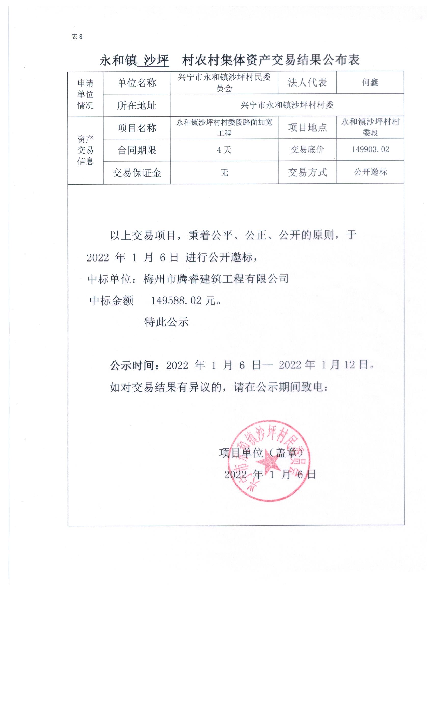 （村委段）永和镇沙坪村农村集体资产交易结果公布表.jpeg