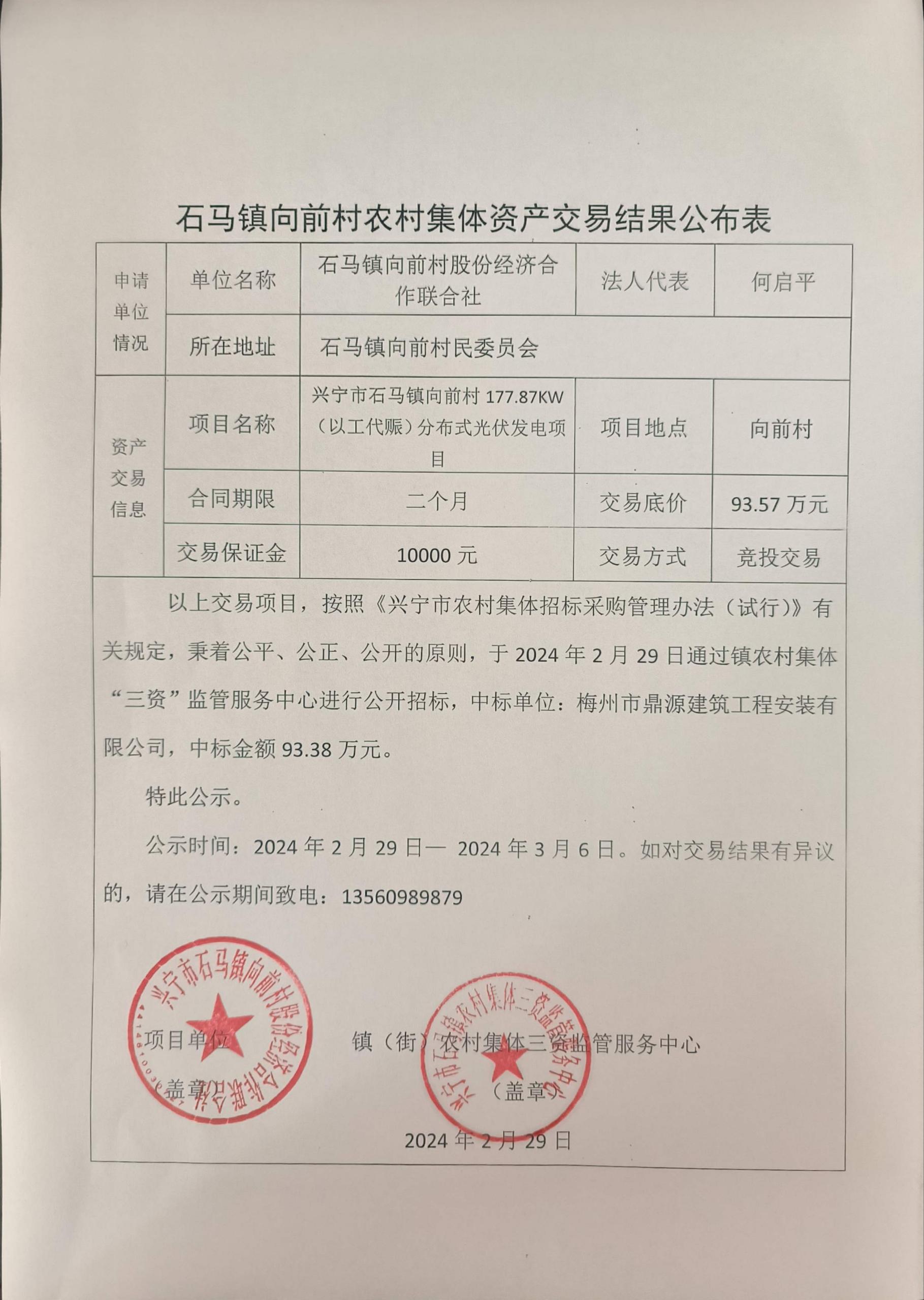 石马镇向前村农村集体资产交易结果公布表2024.2.29.jpg