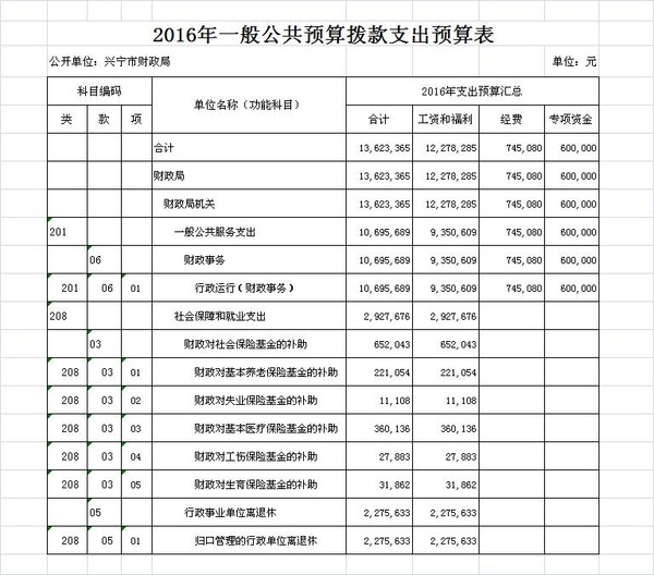 兴宁市财政局2016年一般公共预算拨款支出预算表.JPG