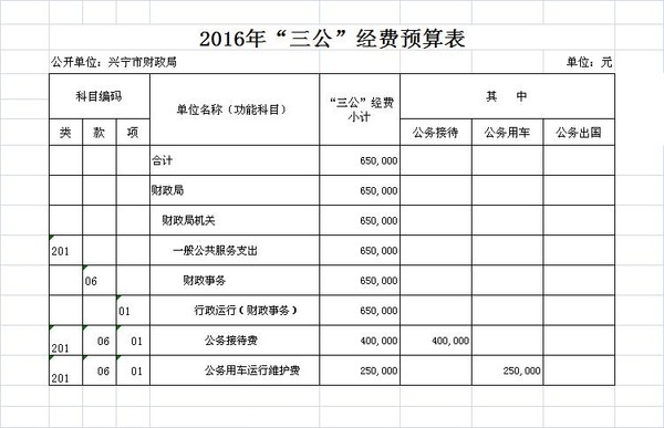 兴宁市财政局2016年“三公”经费预算表.JPG