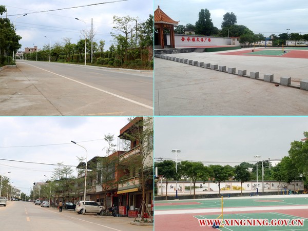 升级改造后的合水圩镇道路、文体广场.jpg
