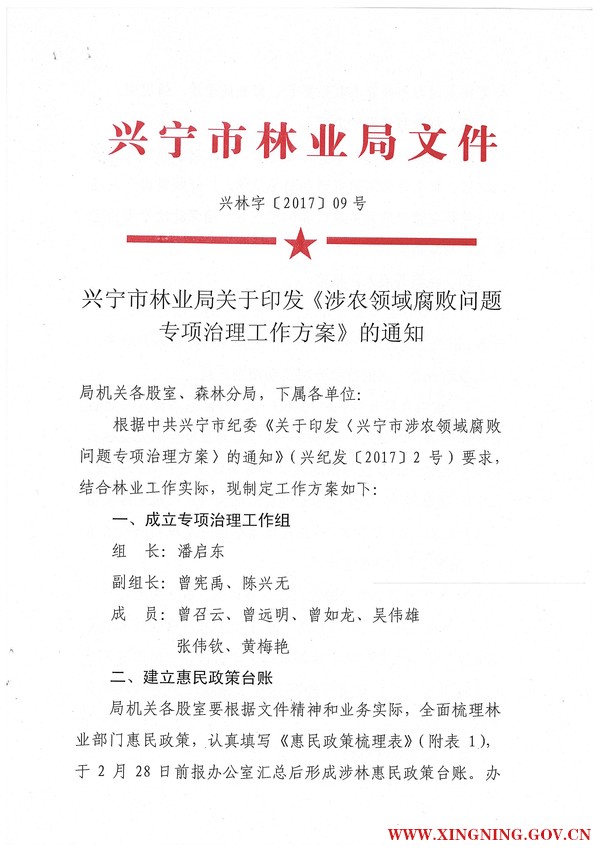 兴宁市林业局关于印发《涉农领域腐败问题专项治理工作方案》的通知.jpg