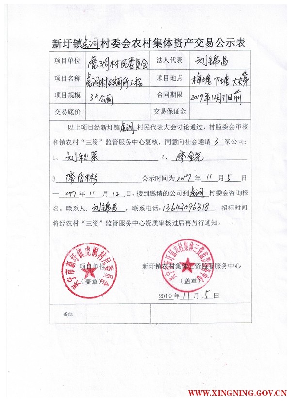 新圩镇虎洞村委会农村集体资产交易公示表.jpeg